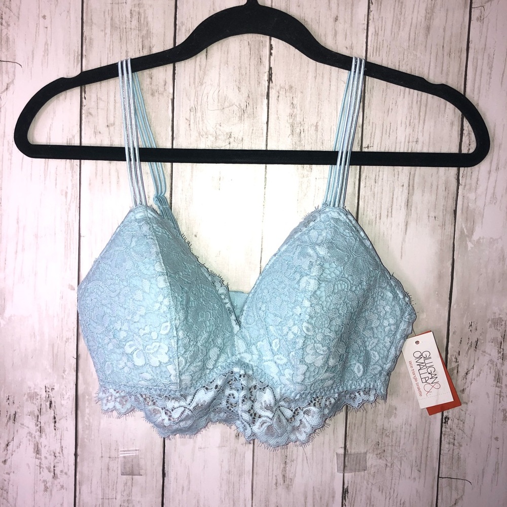 Gilligan O’Malley Lace Bralette Sky Blue Small 34B 36A